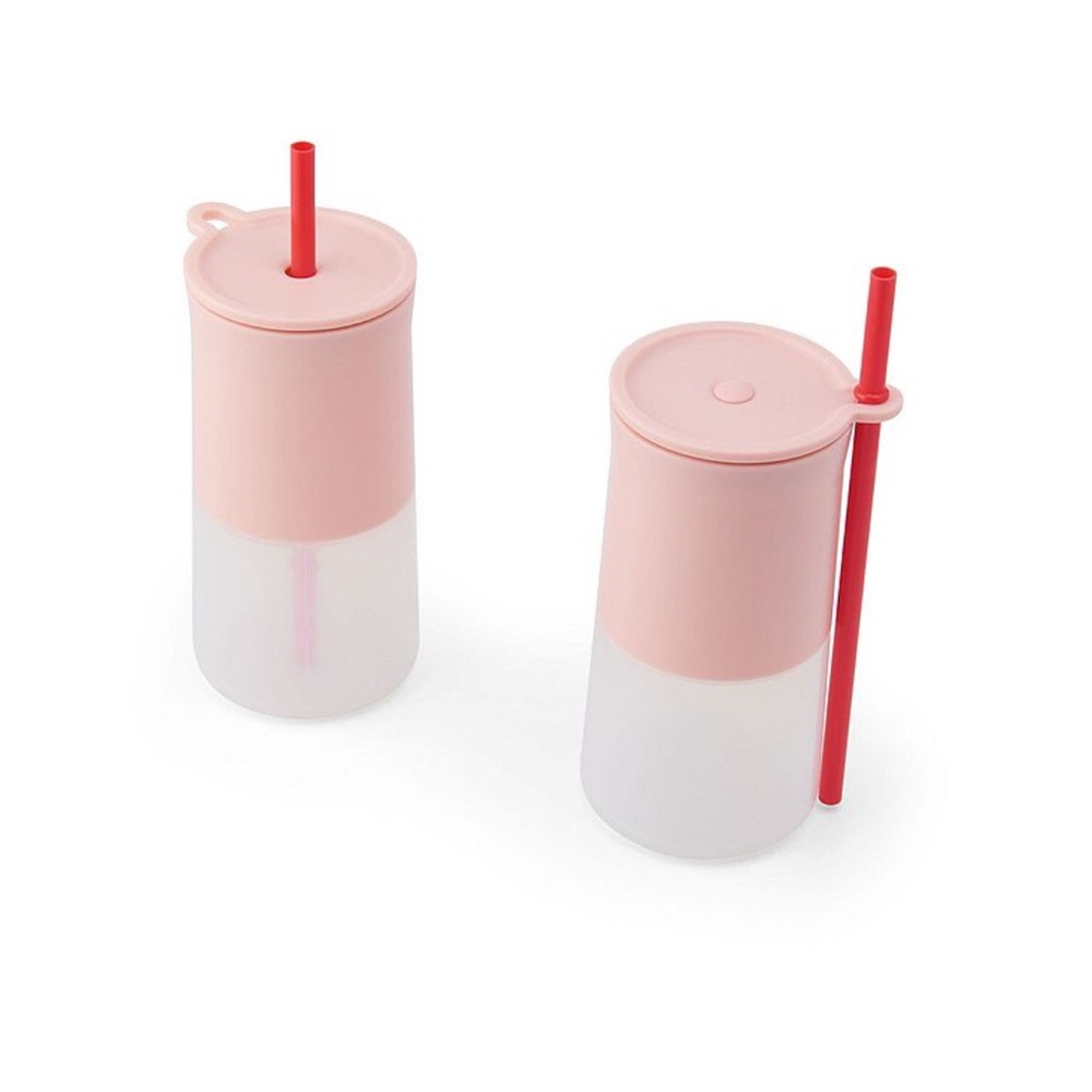 Pink and White Tumbler Set with Straws-Frozen Cocktails